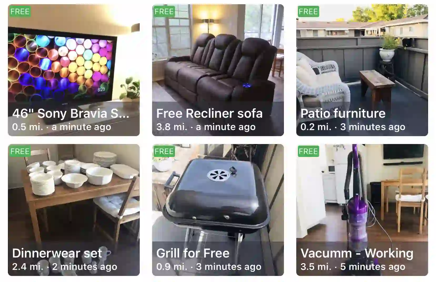 Screenshot difuminated of a tablet showing the Freebie Alerts feed